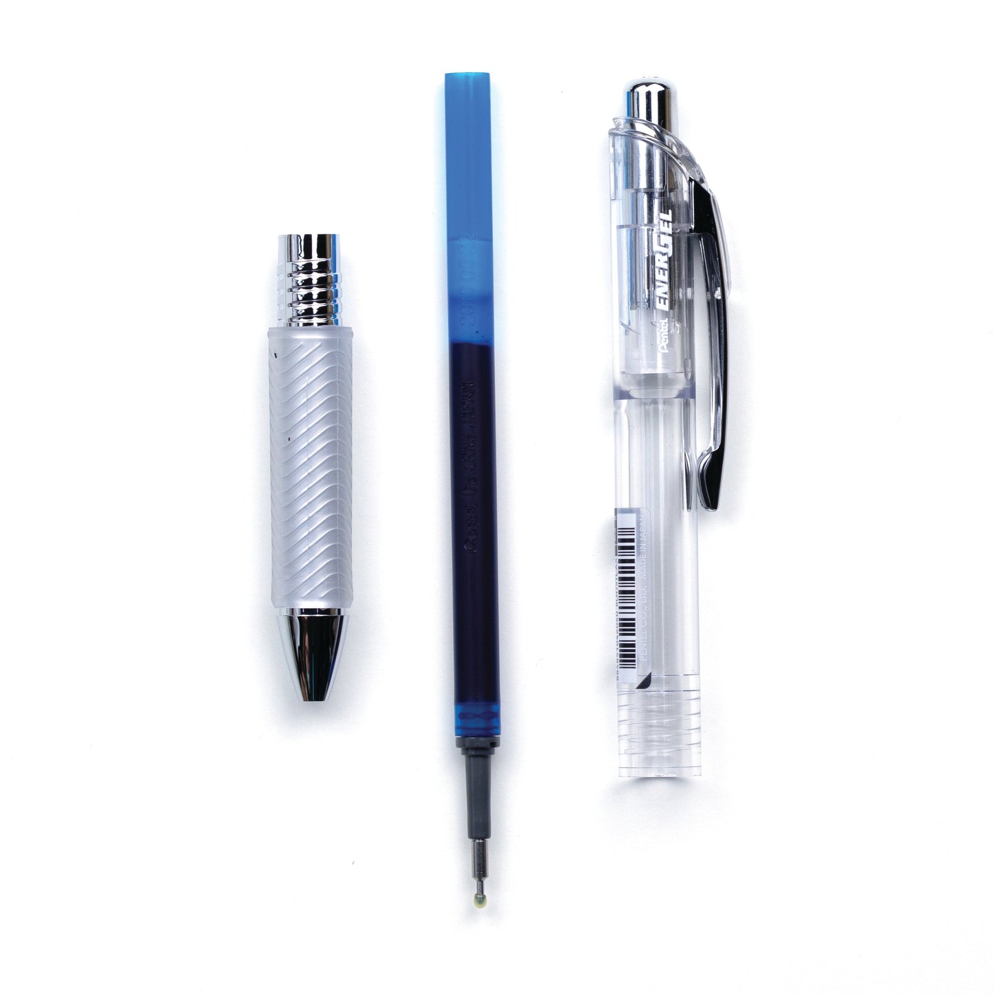 EnerGel Infree Clear Barrel Retractable Liquid Gel Pen 0.5mm Needle Tip Blue Ink