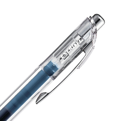 EnerGel Infree Clear Barrel Retractable Liquid Gel Pen 0.5mm Needle Tip Navy Blue Ink