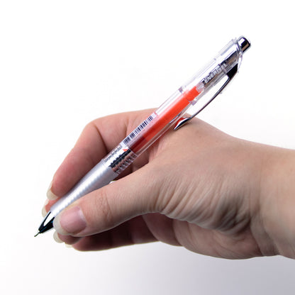 EnerGel Infree Clear Barrel Retractable Liquid Gel Pen 0.5mm Needle Tip Orange Ink