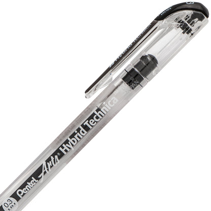 Pentel Arts Hybrid Technica (0.3mm) Gel Pen Black Ink