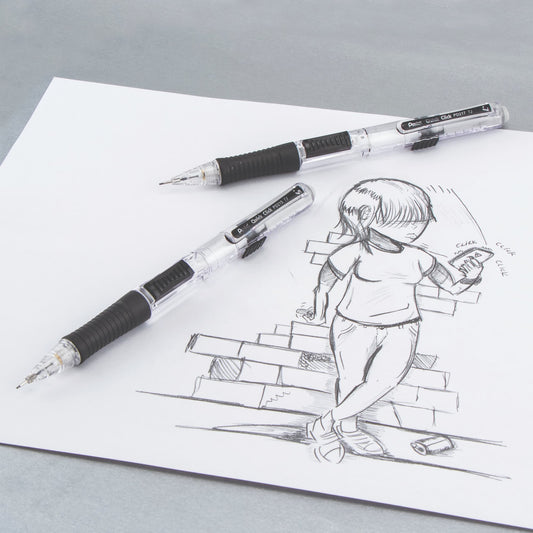 Quick Click Retractable Mechanical Pencil 0.5mm - Clear Barrel, Black Grip