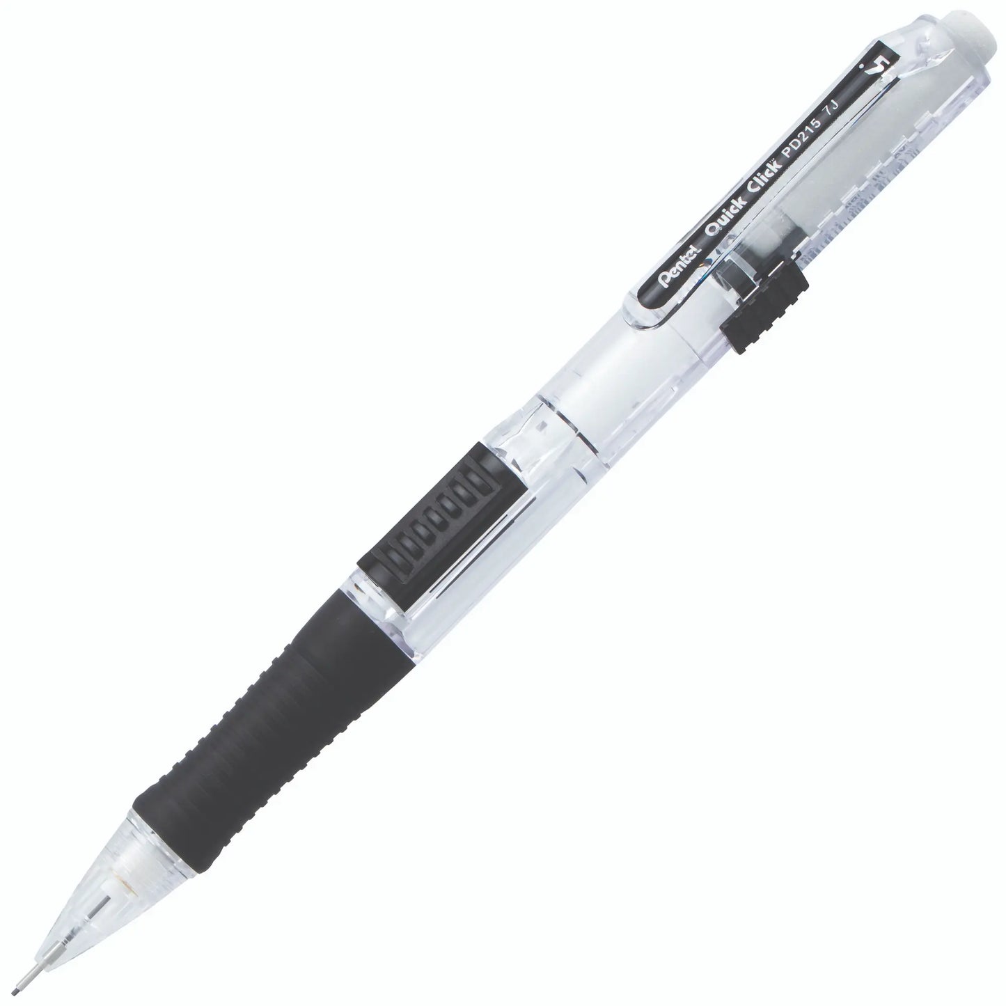 Quick Click Retractable Mechanical Pencil 0.5mm - Clear Barrel, Black Grip