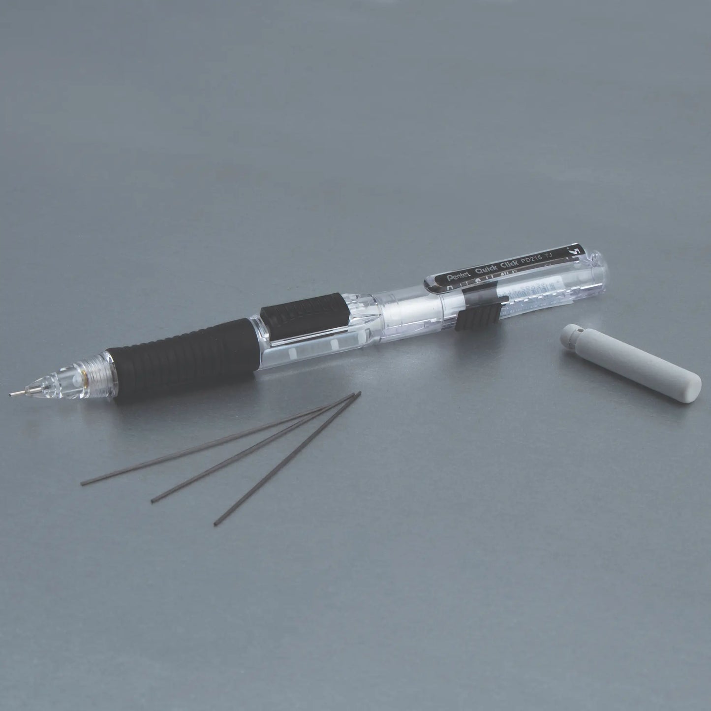 Quick Click Retractable Mechanical Pencil 0.5mm - Clear Barrel, Black Grip
