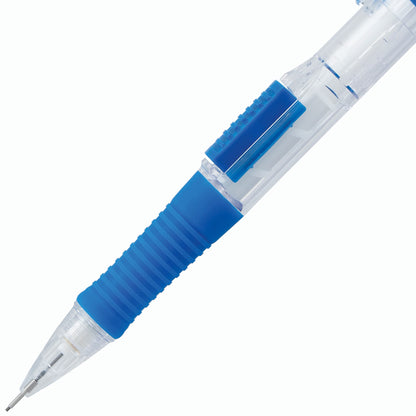 Quick Click Retractable Mechanical Pencil 0.5mm - Clear Barrel, Blue Grip
