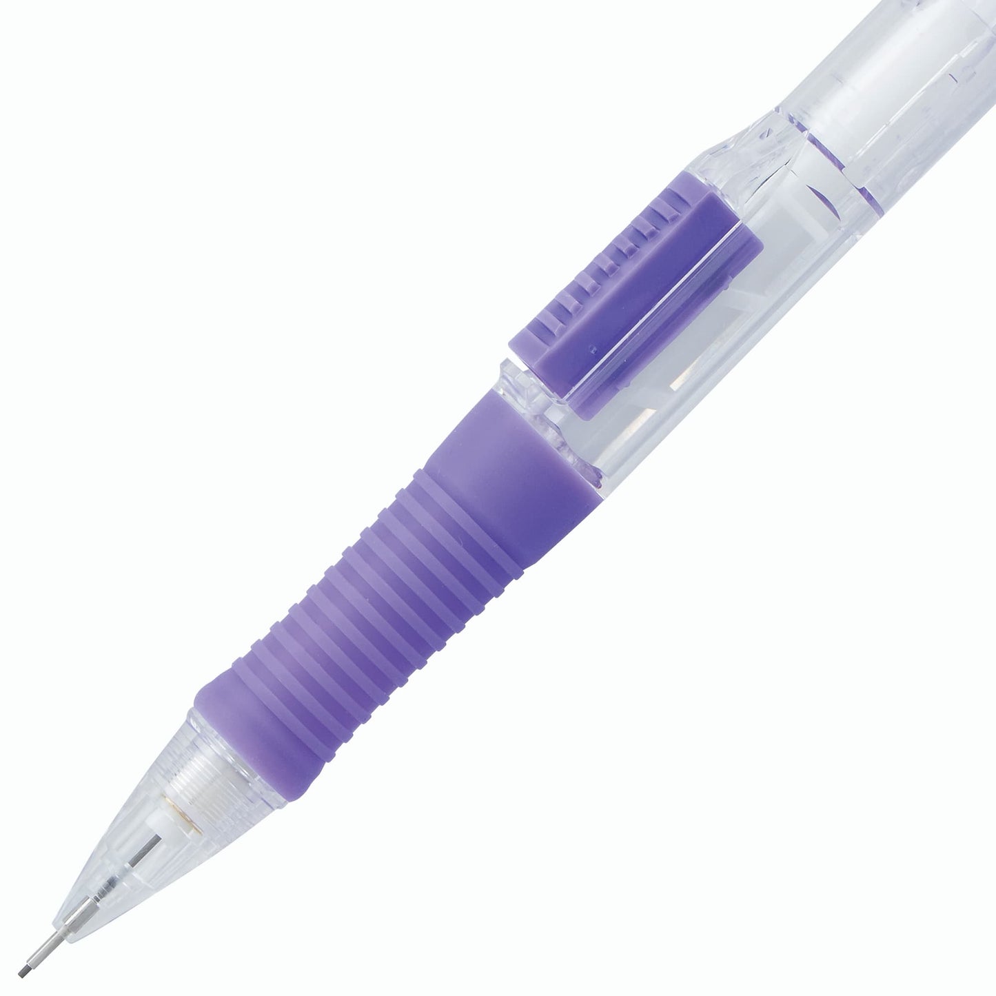 Quick Click Retractable Mechanical Pencil 0.5mm - Clear Barrel, Violet Grip