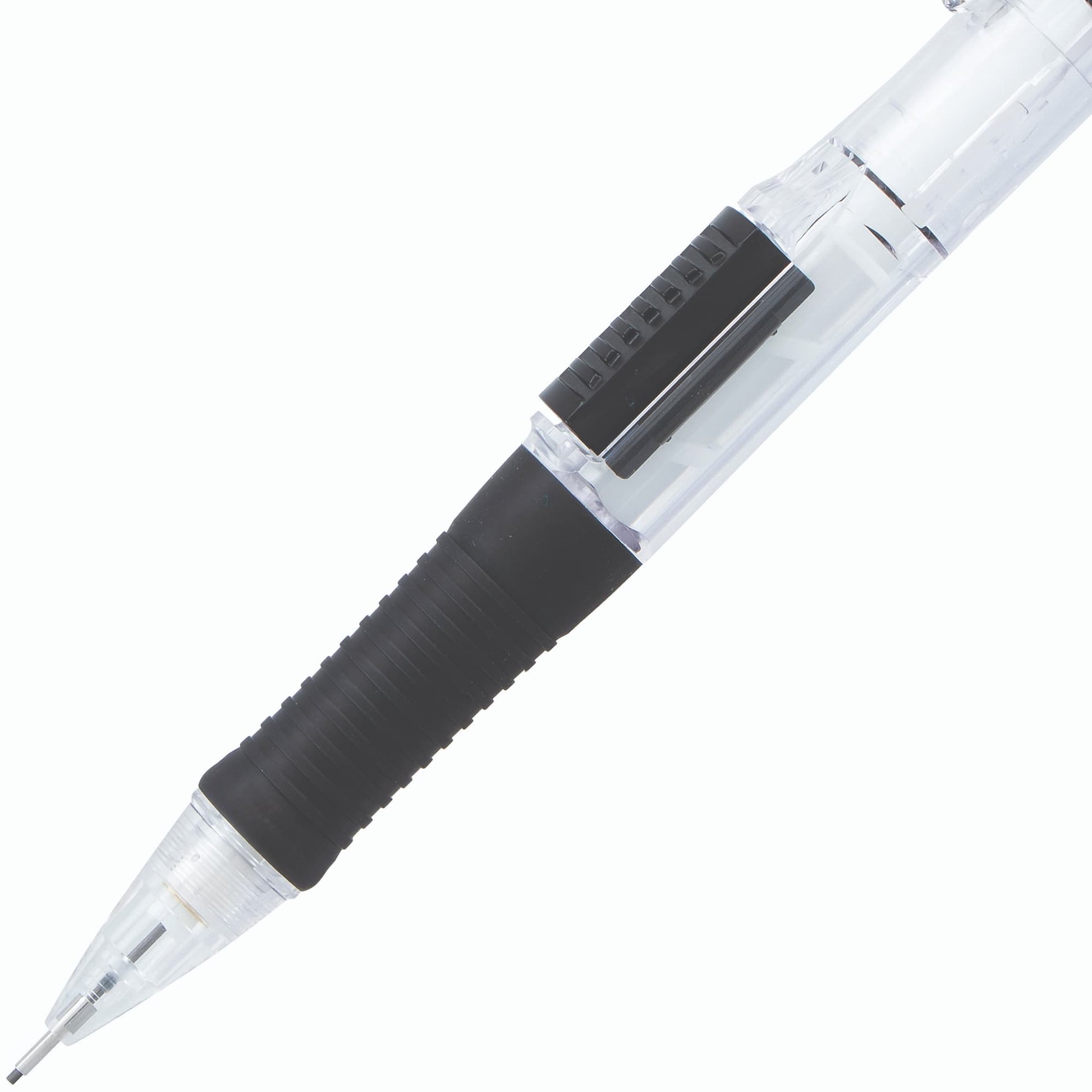 Quick Click Retractable Mechanical Pencil 0.7mm - Clear Barrel, Black Grip Pentel Stationery of Canada