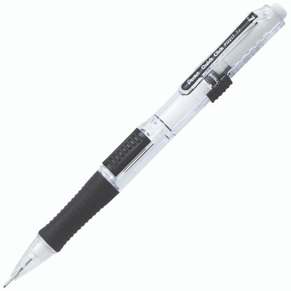 Quick Click Retractable Mechanical Pencil 0.7mm - Clear Barrel, Green Grip Pentel Stationery of Canada