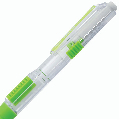Quick Click Retractable Mechanical Pencil 0.7mm - Clear Barrel, Green Grip Pentel Stationery of Canada