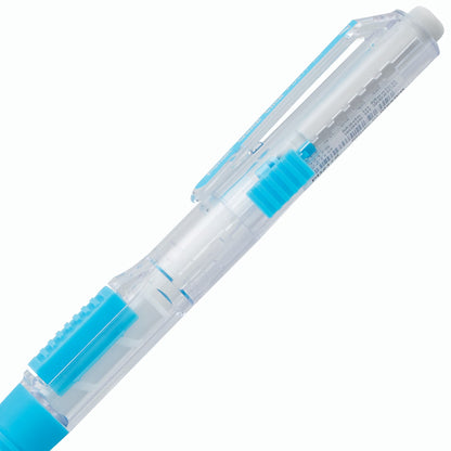 Quick Click Retractable Mechanical Pencil 0.7mm - Clear Barrel, Sky Blue Grip Pentel Stationery of Canada