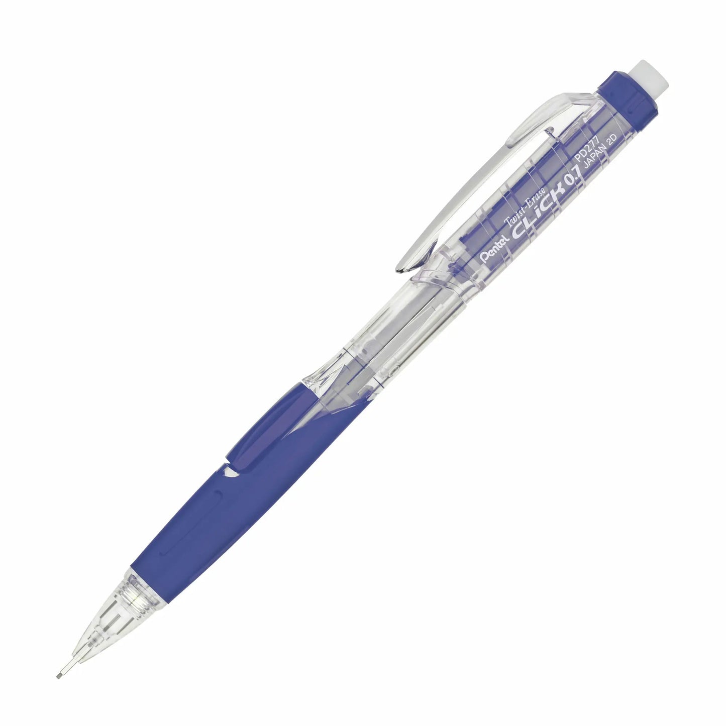 Twist-Erase Click Mechanical Pencil 0.7mm - Clear Barrel, Green Grip Pentel Stationery of Canada