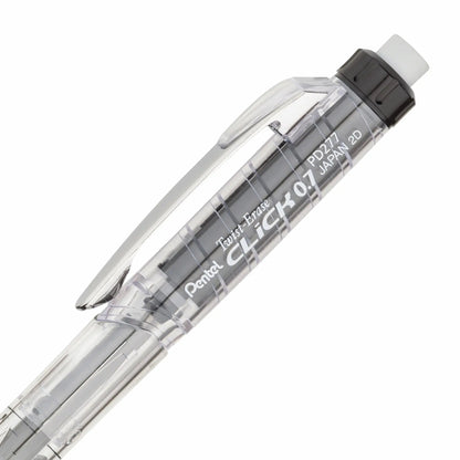 Twist-Erase Click Mechanical Pencil 0.7mm - Clear Barrel, Black Grip Pentel Stationery of Canada