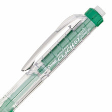 Twist-Erase Click Mechanical Pencil 0.7mm - Clear Barrel, Green Grip Pentel Stationery of Canada