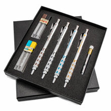 Pentel Arts GraphGear 1000 Premium Mechanical Drafting Pencil Set - 0.3mm, 0.5mm, 0.7mm, 0.9mm, 4 Asstorted Leads, Refill Erasers, Assorted Gift Box Set