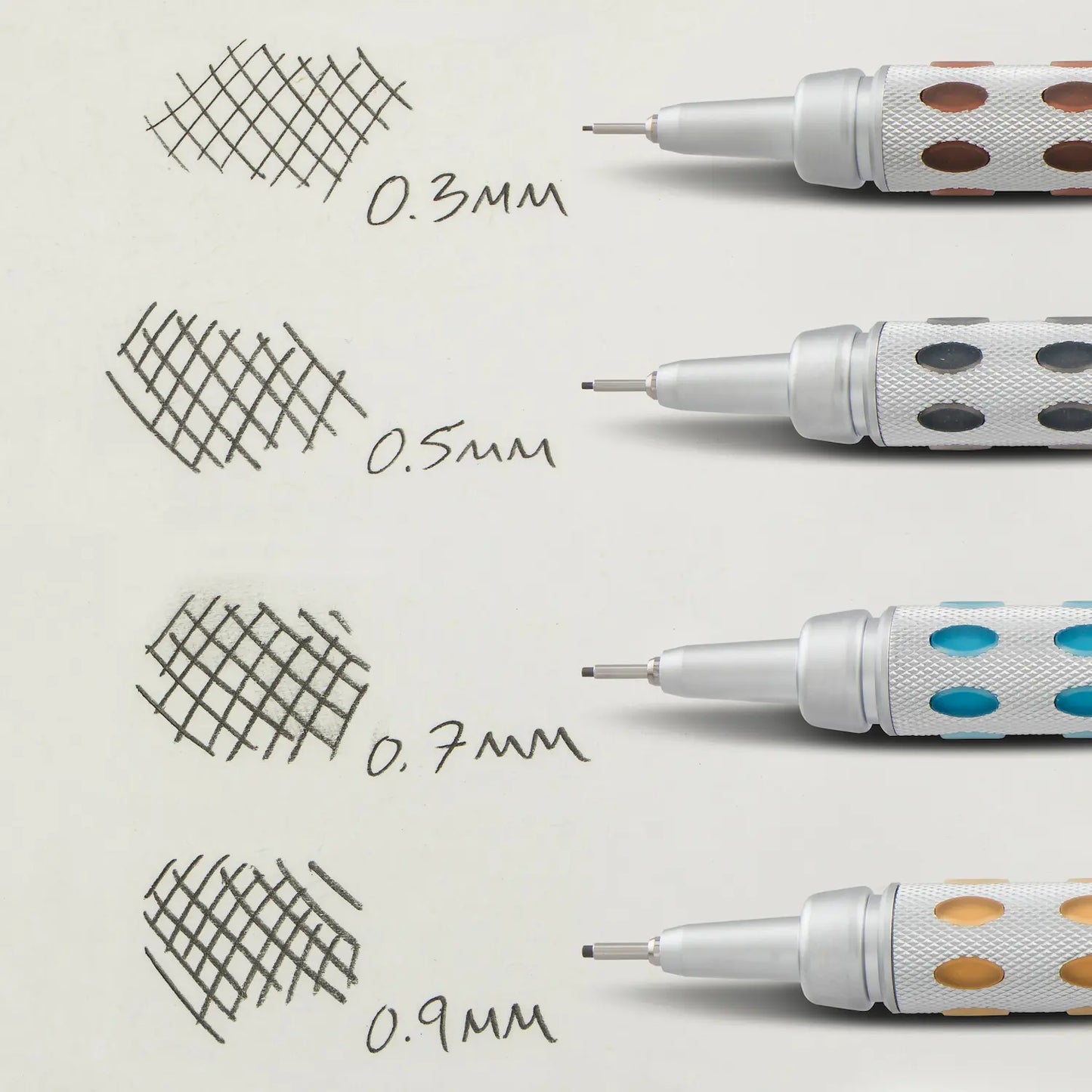 Pentel Arts GraphGear 1000 Premium Mechanical Drafting Pencil Set - 0.3mm, 0.5mm, 0.7mm, 0.9mm, 4 Asstorted Leads, Refill Erasers, Assorted Gift Box Set