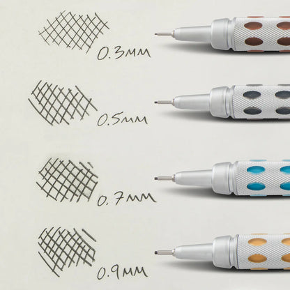 Pentel Arts GraphGear 1000 Premium Mechanical Drafting Pencil Set - 0.3mm, 0.5mm, 0.7mm, 0.9mm, 4 Asstorted Leads, Refill Erasers, Assorted Gift Box Set