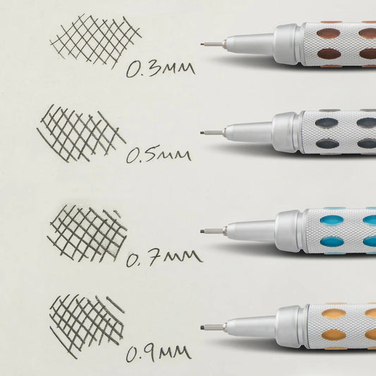 Pentel Arts GraphGear 1000 Premium Mechanical Drafting Pencil Set - 0.3mm, 0.5mm, 0.7mm, 0.9mm, 4 Asstorted Leads, Refill Erasers, Assorted Gift Box Set Pentel Stationery of Canada