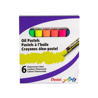 Pentel Arts Fluorescent Oil Pastels 6 Colour Set