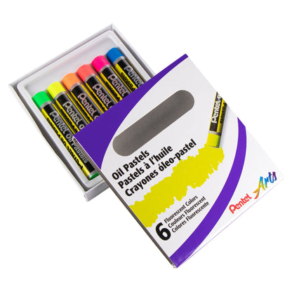 Pentel Arts Fluorescent Oil Pastels 6 Colour Set