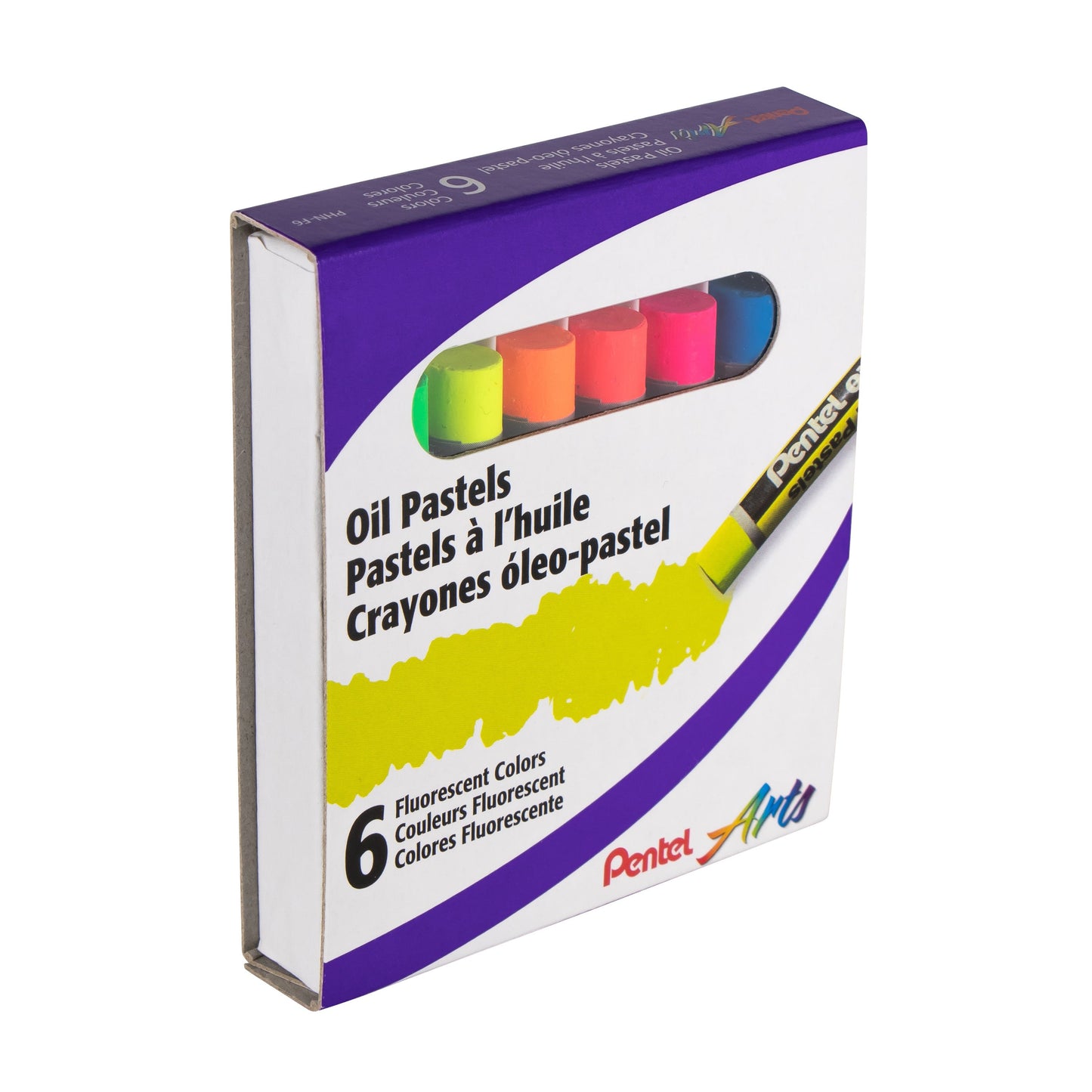 Pentel Arts Fluorescent Oil Pastels 6 Colour Set