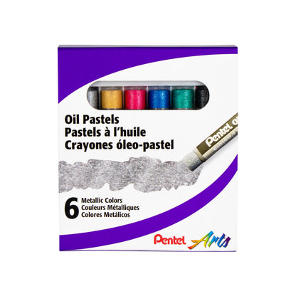 Pentel Arts Metallic Oil Pastels 6 Colour Set