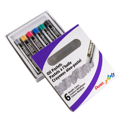 Pentel Arts Metallic Oil Pastels 6 Colour Set