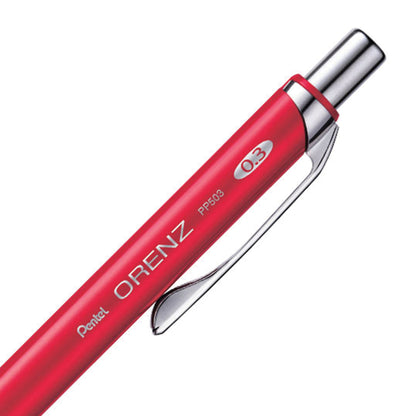 Orenz Retractable Mechanical Pencil with Sliding Sleeve 0.3mm Red Barrel