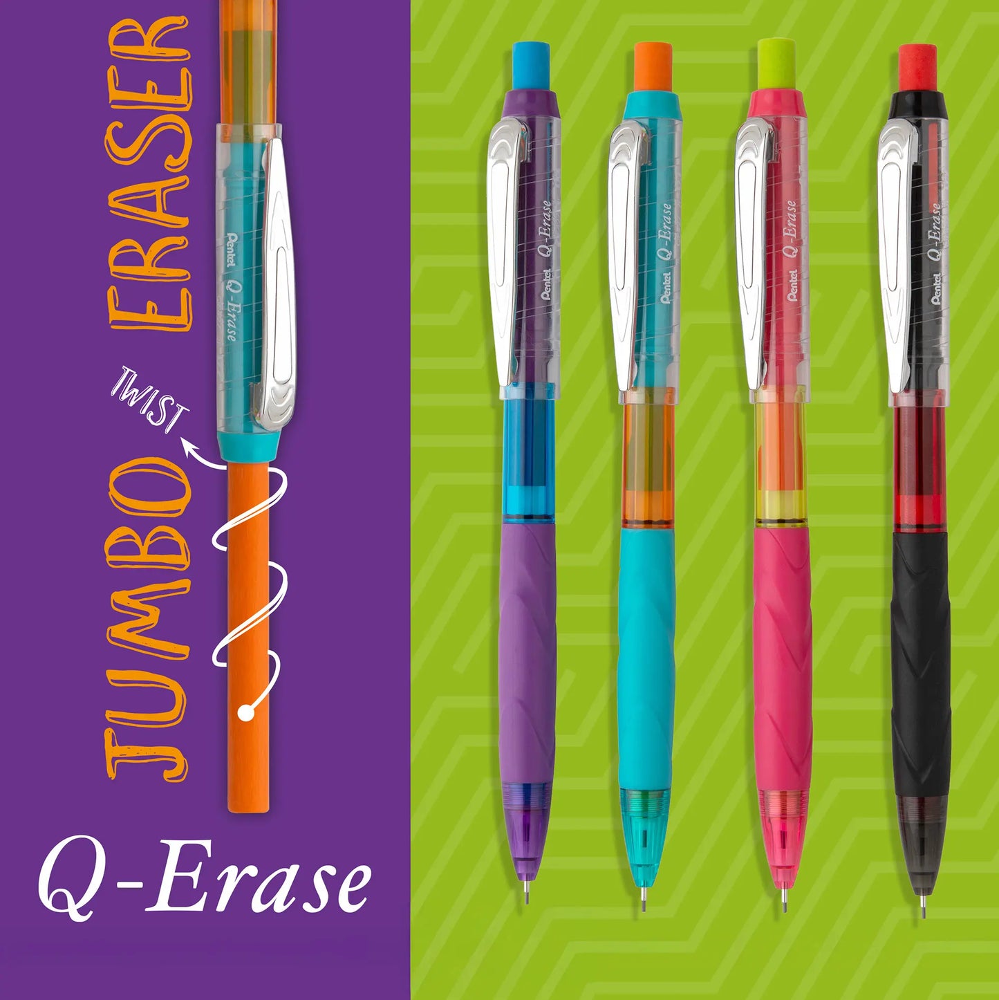 Q-erase Color Mix Mechanical Pencil Set - 4 Pack (0.5 & 0.7 mm)