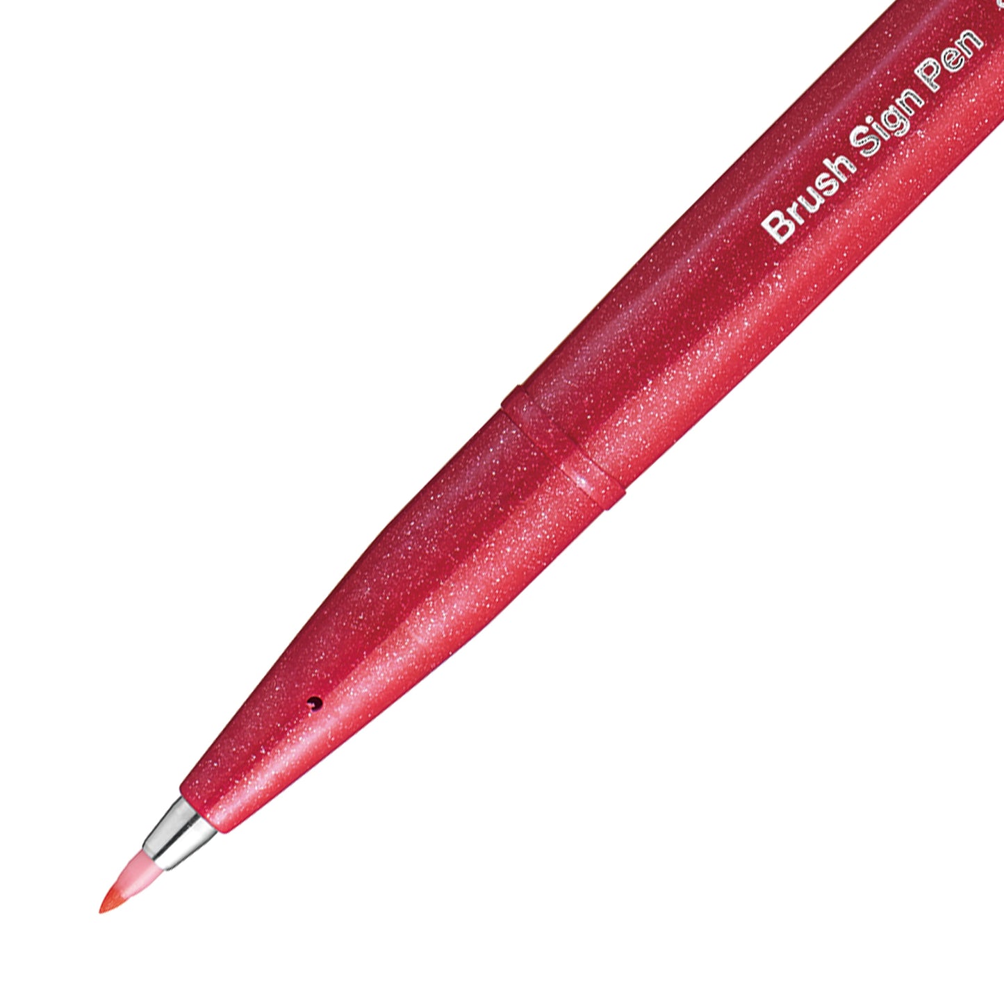 Pentel Arts Brush Sign Pen Red Ink