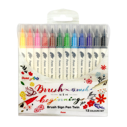 Brush Sign Pen Twin 18 Colour Set