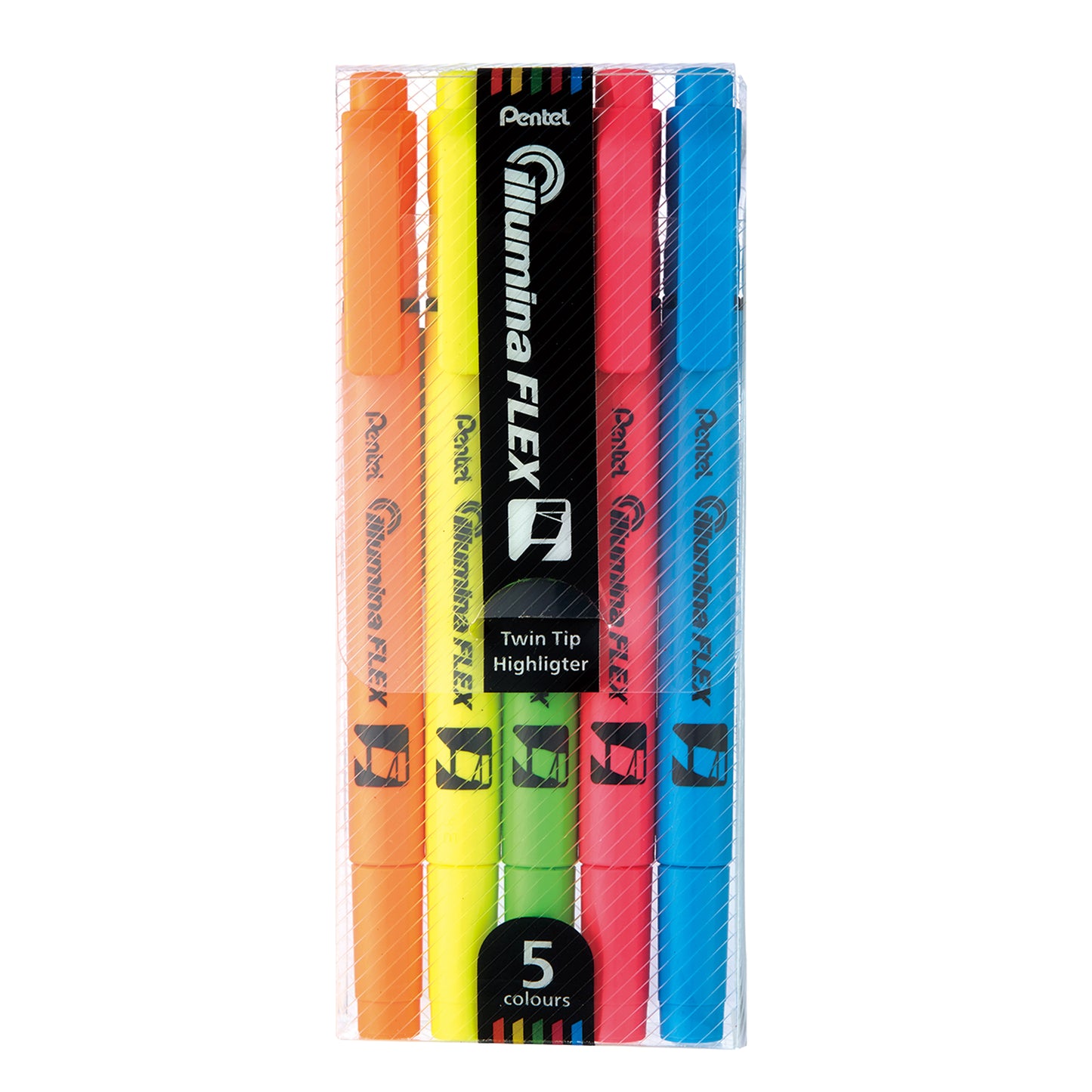 Illumina Flex Highlighter 5PC Assorted Pack - Chisel and Bullet Dual Tip