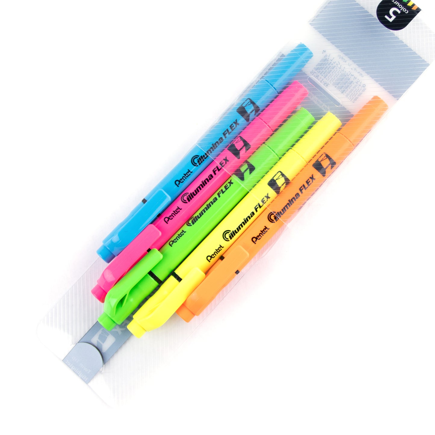 Illumina Flex Highlighter 5PC Assorted Pack - Chisel and Bullet Dual Tip