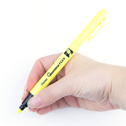 Yellow Ink Illumina Flex Liquid Highlighter Dual Tip Chisel and Bullet