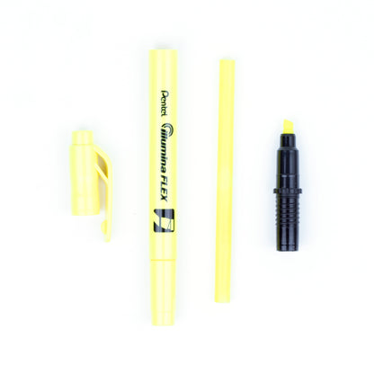 Yellow Ink Illumina Flex Liquid Highlighter Dual Tip Chisel and Bullet