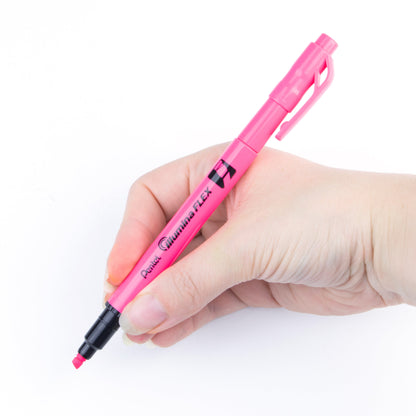 Pink Ink Illumina Flex Liquid Highlighter Dual Tip Chisel and Bullet