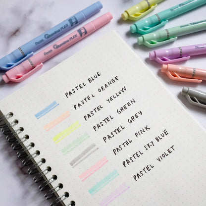 Illumina Flex Highlighter Pastel Colours 8PC Assorted Pack - Chisel and Bullet Dual Tip