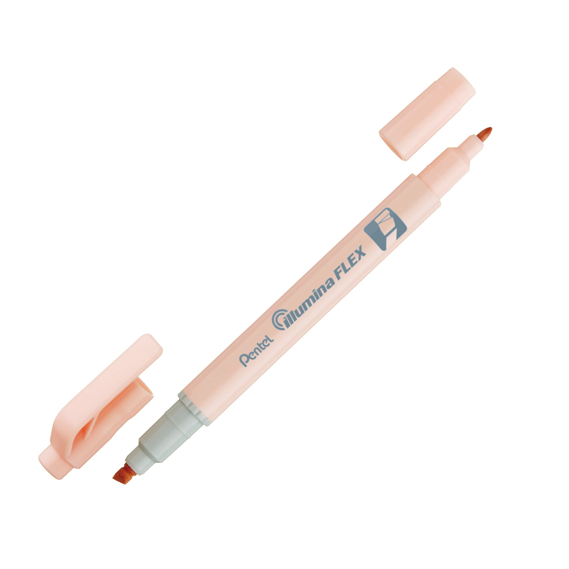 Pastel Orange Ink Illumina Flex Liquid Highlighter Dual Tip Chisel and Bullet