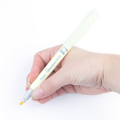 Pastel Yellow Ink Illumina Flex Liquid Highlighter Dual Tip Chisel and Bullet