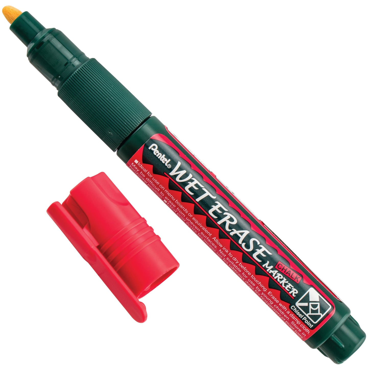 Red Ink Pentel Arts Wet Erase Chalk Marker Small Chisel Tip