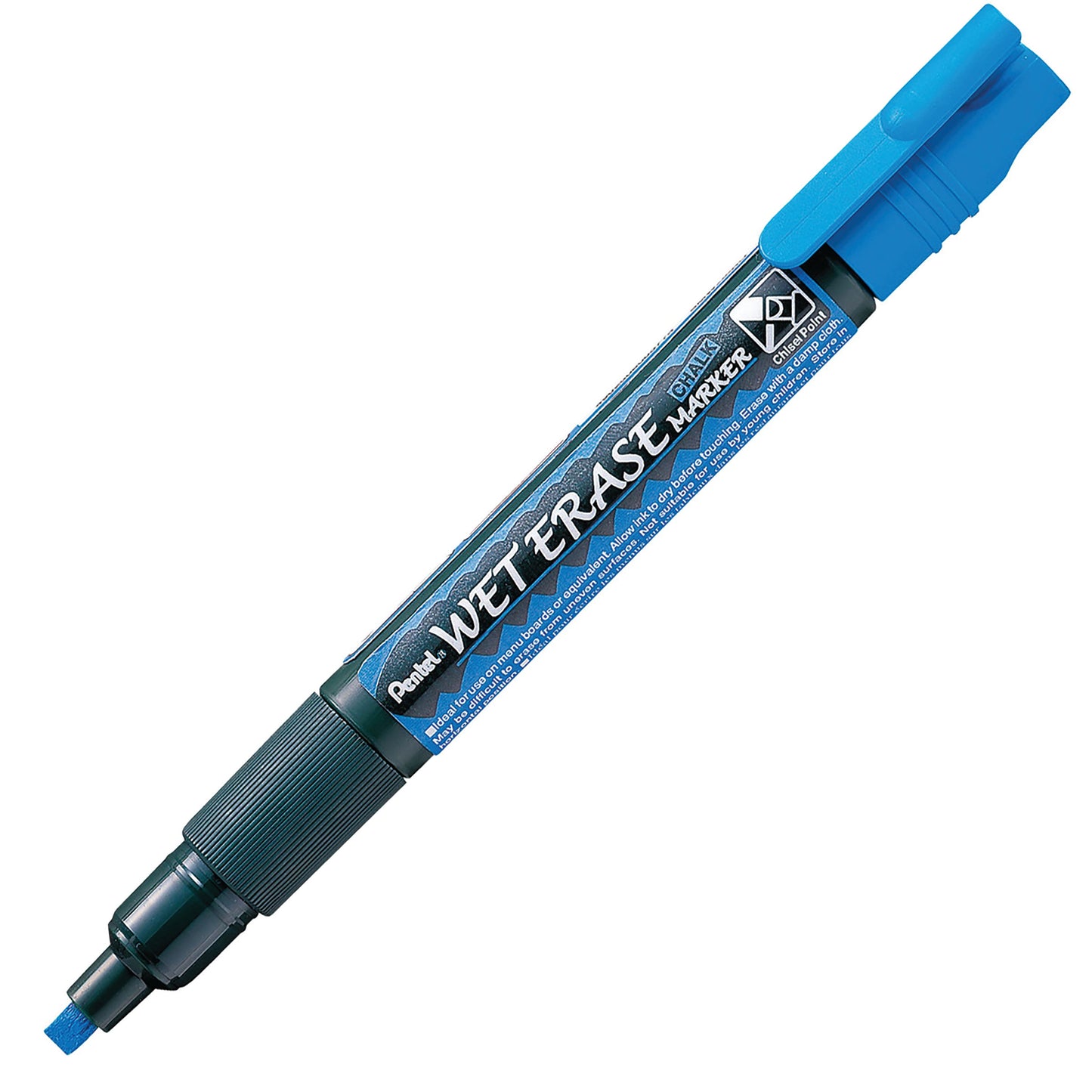 Blue Ink Pentel Arts Wet Erase Chalk Marker Small Chisel Tip