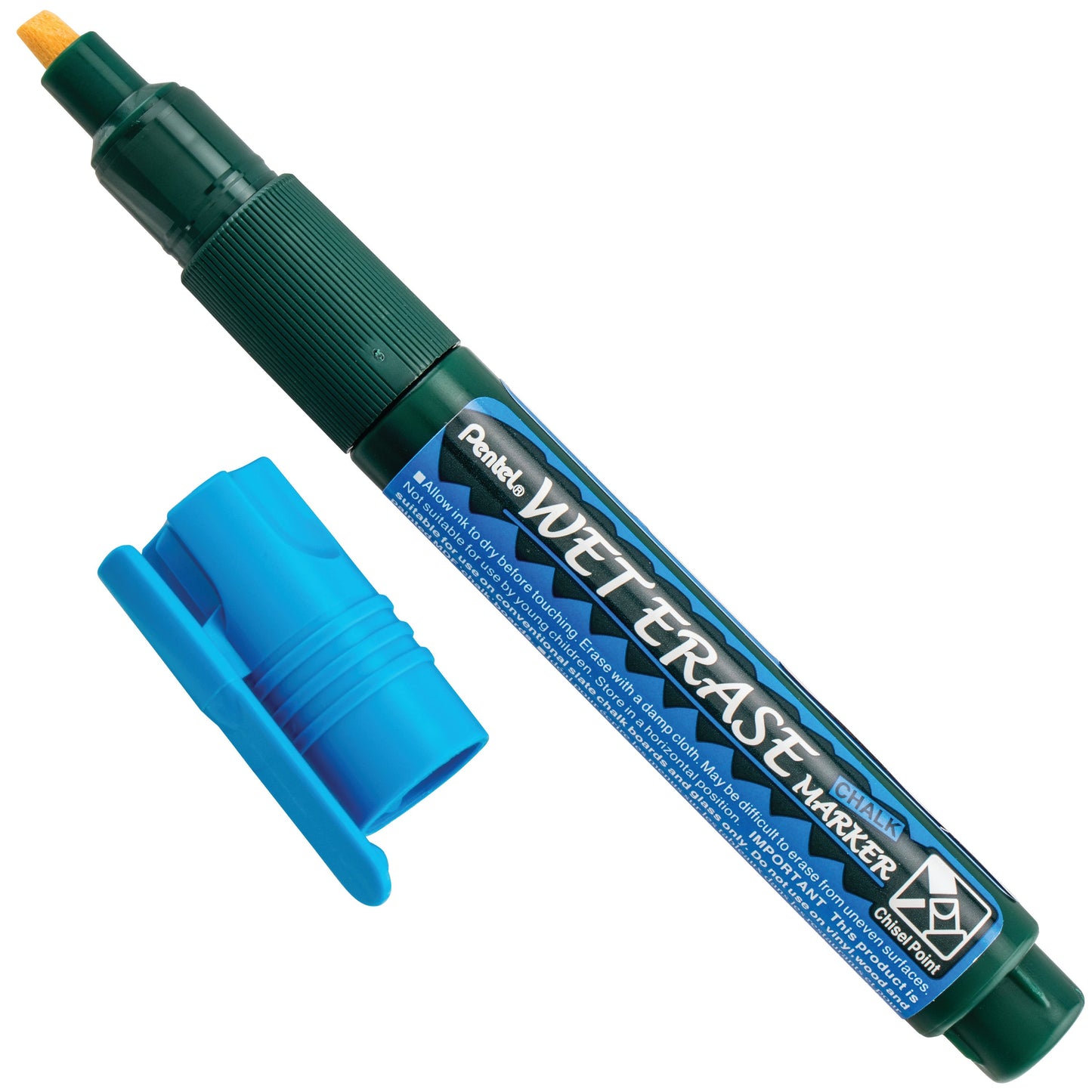 Blue Ink Pentel Arts Wet Erase Chalk Marker Small Chisel Tip