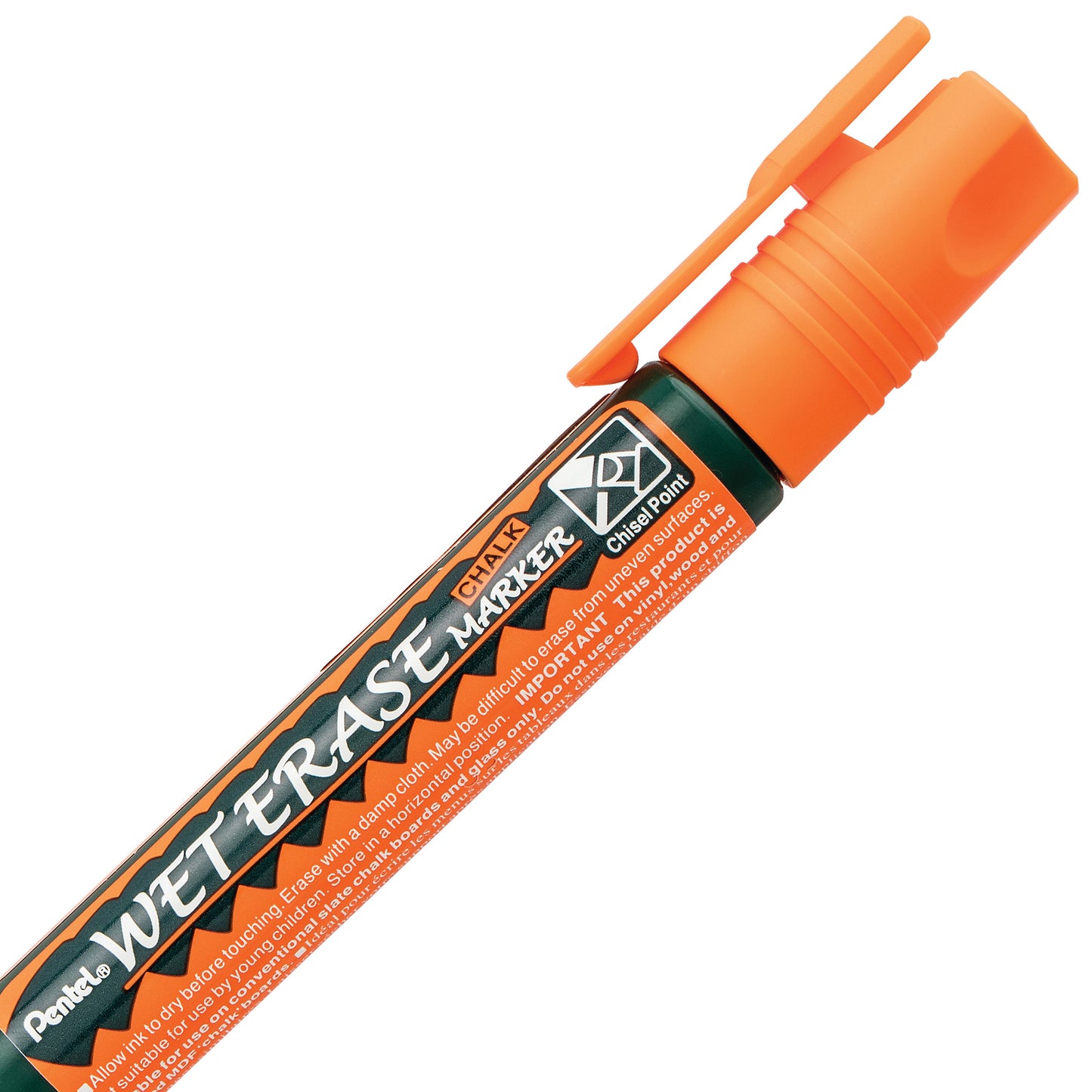 Orange Ink Pentel Arts Wet Erase Chalk Marker Small Chisel Tip