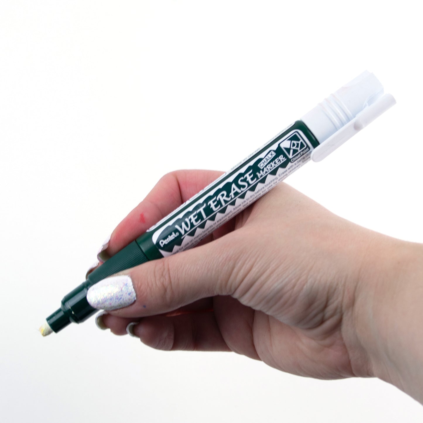 White Ink Pentel Arts Wet Erase Chalk Marker Small Chisel Tip