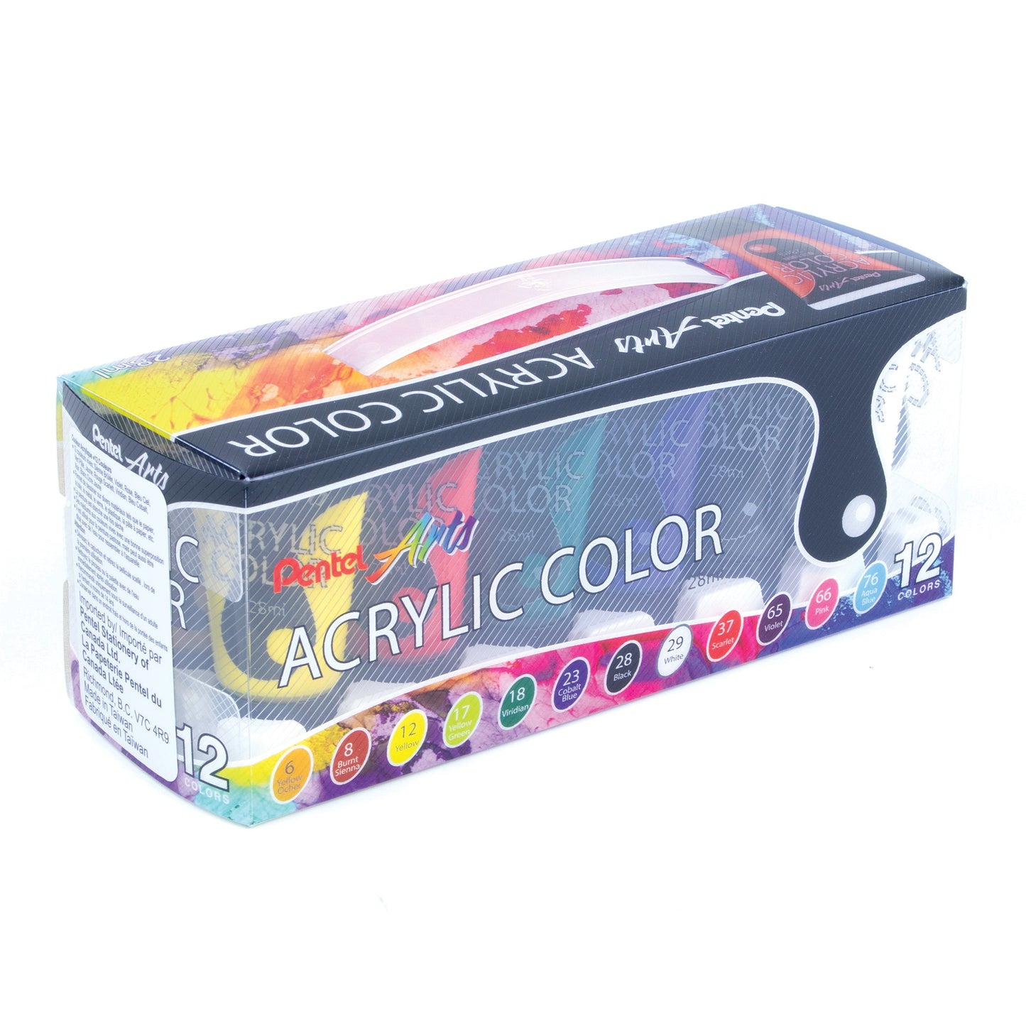 Pentel Arts Acrylic Colour Paint Set 12 Colours