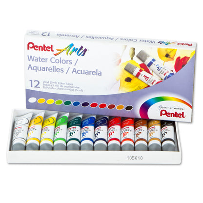 Pentel Arts Water Colours Assorted Colours 12 Colour Pack