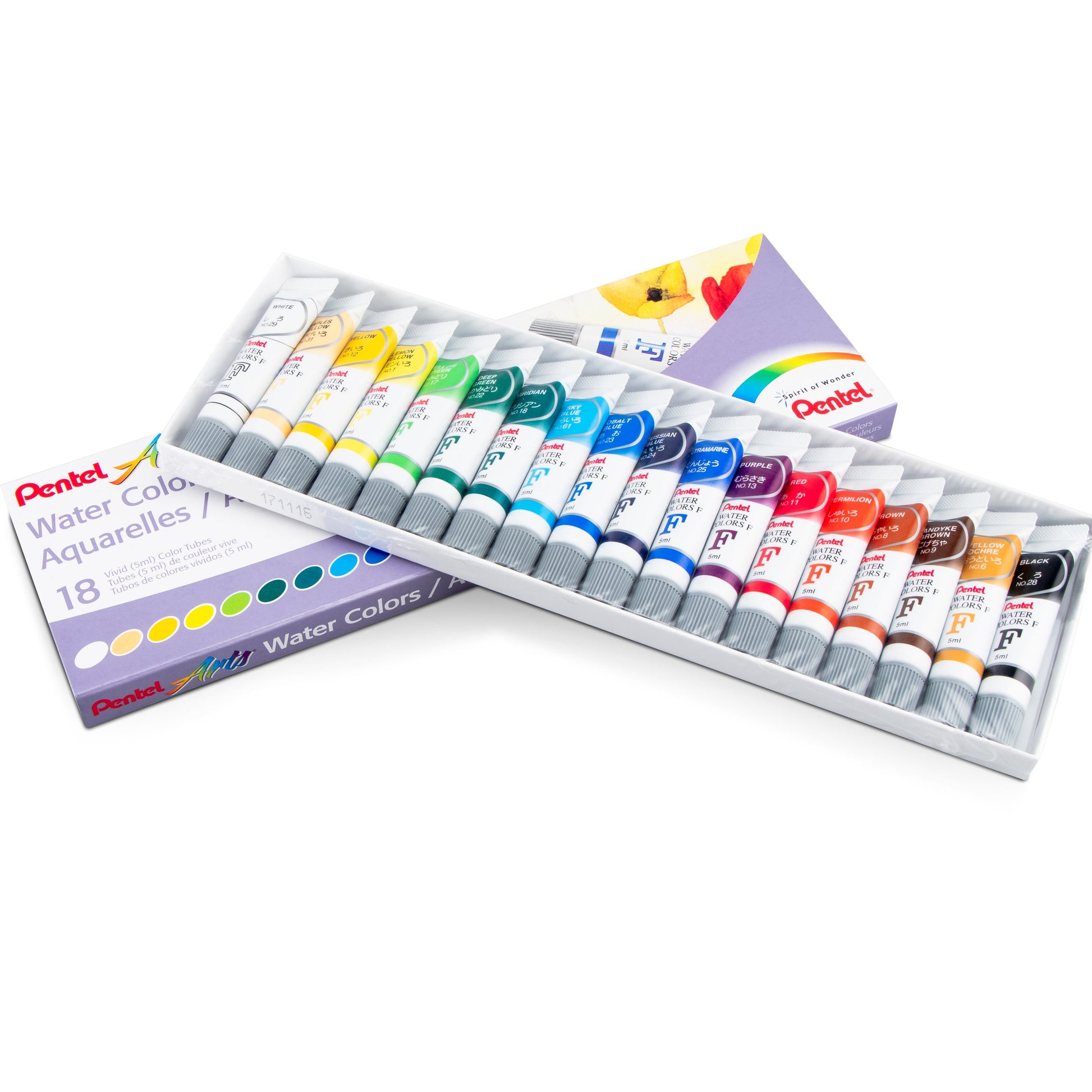 Pentel Arts Watercolours Assorted 12 Colour Pack