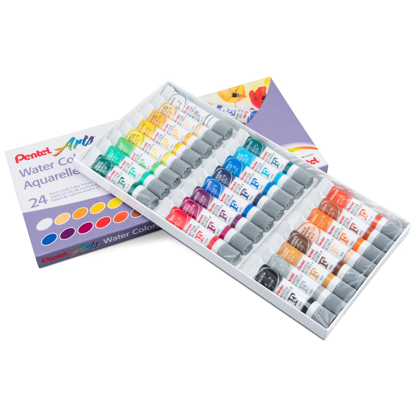 Pentel Arts Water Colours Assorted Colours 18 Colour Pack