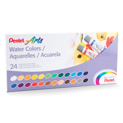 Pentel Arts Water Colours Assorted Colours 24 Colour Pack