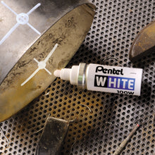 Pentel White Permanent Marker 6.6mm Broad Point - Quick Drying White, China Clay Pigment