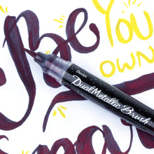 Dual Metallic Brush Black and Metallic Red 