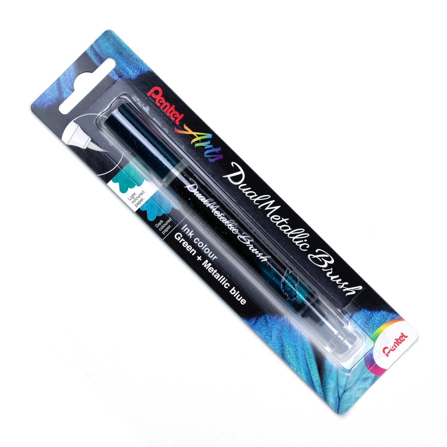 Dual Metallic Brush Blue and Metallic Green Ink 1pc Pack